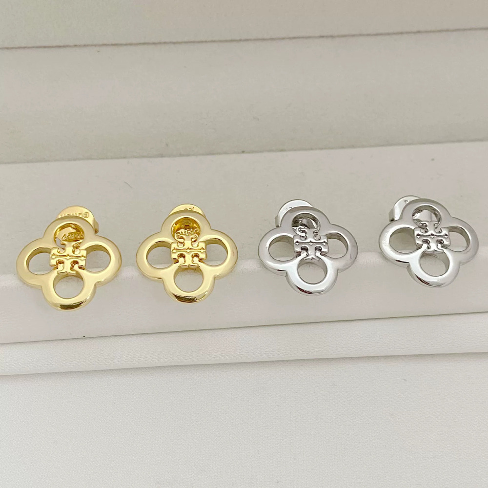 Tory Burch Four Leaf Clover Stud Earrings